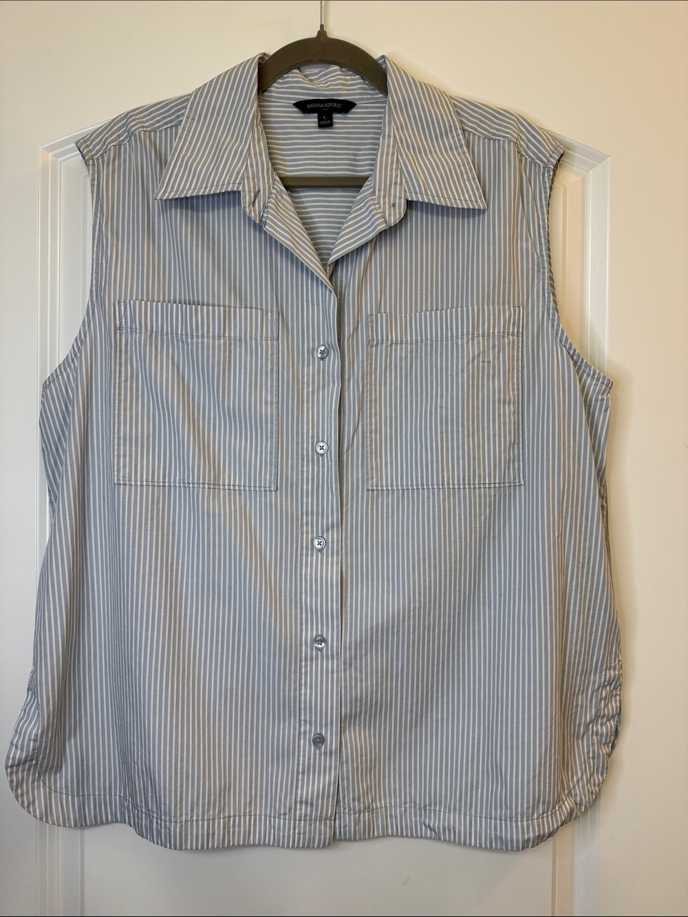 EUC Banana Republic Cotton Collared Striped Tank